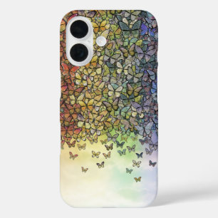 Regenbogen von Schmetterlingen iPhone 16 Hülle
