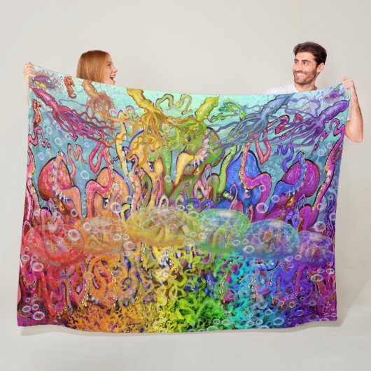 Regenbogen von Tentacles Fleece Blanket (Beispiel)