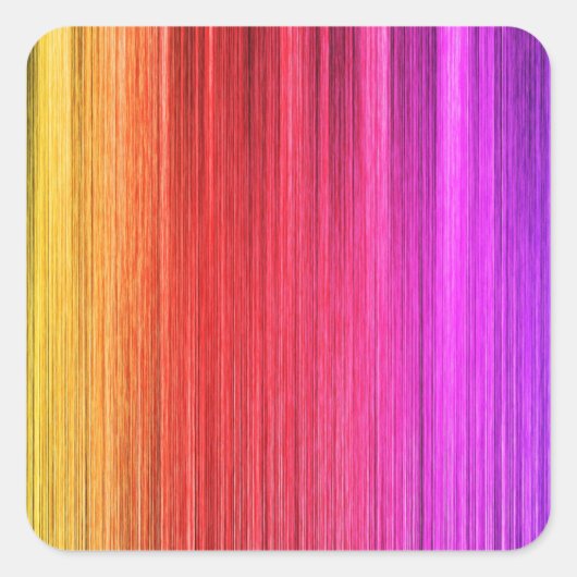 Regenbogen-Vorhang-Design Quadratischer Aufkleber (Vorderseite)