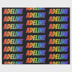 Regenbogen Vorname "ADELINE"; Spaß & Bunt Geschenkpapier