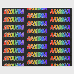 Regenbogen Vorname "ARIANNA"; Lustig & Bunt Geschenkpapier