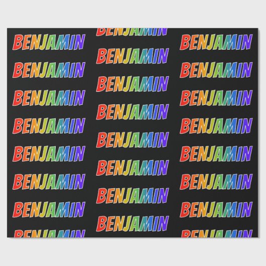 Regenbogen Vorname "BENJAMIN"; Lustig & Bunt Geschenkpapier (Flach)