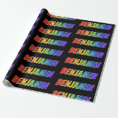 Regenbogen Vorname "BENJAMIN"; Lustig & Bunt Geschenkpapier (Ungerollt)