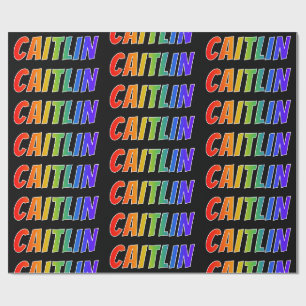 Regenbogen Vorname "CAITLIN"; Spaß & Bunt Geschenkpapier