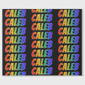 Regenbogen- Vorname "CALEB"; Spaß u. buntes Geschenkpapier (Flach)