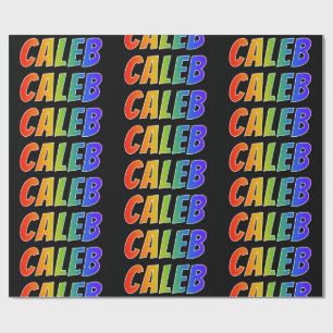 Regenbogen- Vorname "CALEB"; Spaß u. buntes Geschenkpapier