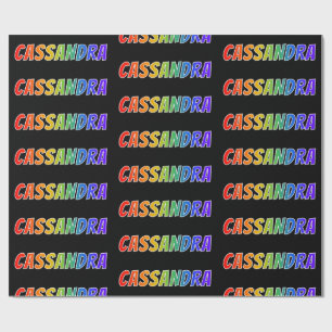 Regenbogen Vorname "CASSANDRA"; Spaß & Bunt Geschenkpapier