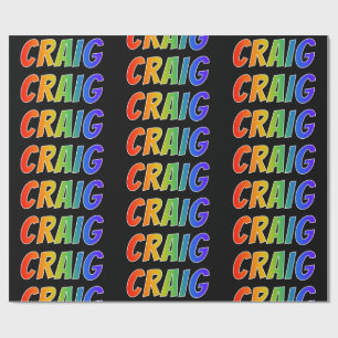 Regenbogen Vorname "CRAIG"; Lustig & Bunt Geschenkpapier