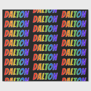 Regenbogen Vorname "DALTON"; Spaß und Farbe Geschenkpapier