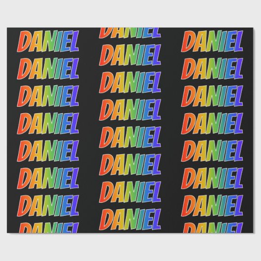 Regenbogen- Vorname "DANIEL"; Spaß u. buntes Geschenkpapier (Flach)