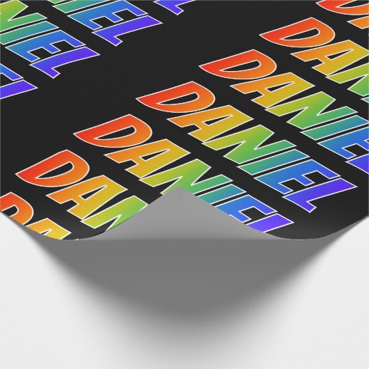 Regenbogen- Vorname "DANIEL"; Spaß u. buntes Geschenkpapier (Ecke)