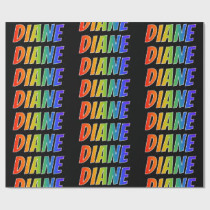 Regenbogen Vorname "DIANE"; Spaß & Bunt Geschenkpapier