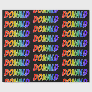 Regenbogen Vorname "DONALD"; Spaß und Farbe Geschenkpapier