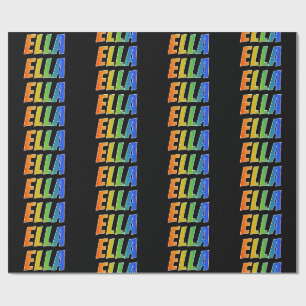 Regenbogen Vorname "ELLA"; Spaß & Bunt Geschenkpapier