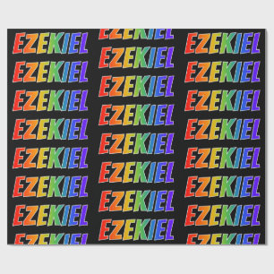 Regenbogen Vorname "EZEKIEL"; Lustig & Bunt Geschenkpapier