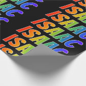 Regenbogen- Vorname "ISAAC"; Spaß u. buntes Geschenkpapier (Ecke)