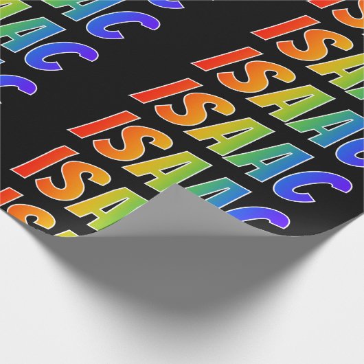 Regenbogen- Vorname "ISAAC"; Spaß u. buntes Geschenkpapier (Ecke)