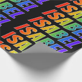 Regenbogen- Vorname "ISABELLFARBE"; Spaß u. buntes Geschenkpapier (Ecke)