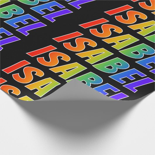 Regenbogen- Vorname "ISABELLFARBE"; Spaß u. buntes Geschenkpapier (Ecke)