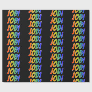 Regenbogen Vorname "JODI"; Spaß und Farbe Geschenkpapier
