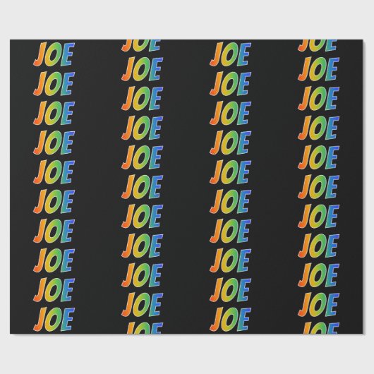 Regenbogen- Vorname "JOE"; Spaß u. buntes Geschenkpapier (Flach)