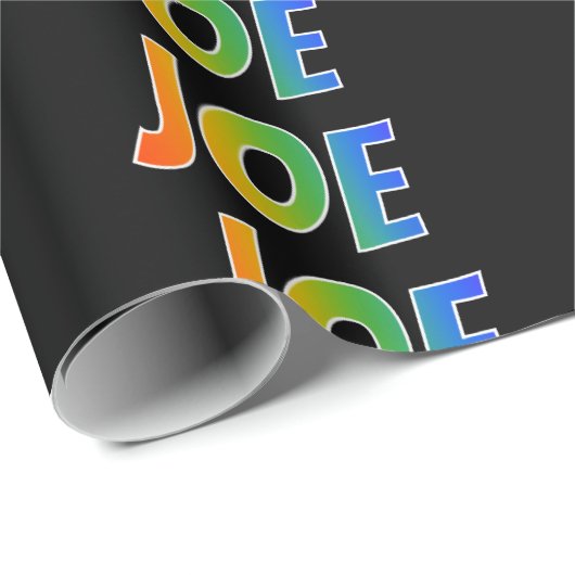 Regenbogen- Vorname "JOE"; Spaß u. buntes Geschenkpapier (Rolleneckpunkt)
