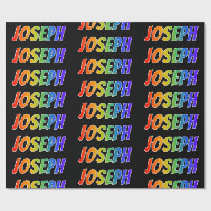 Regenbogen Vorname "JOSEPH"; Spaß und Farbe Geschenkpapier