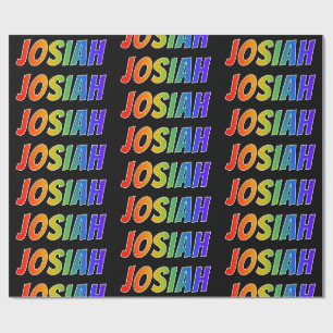 Regenbogen Vorname "JOSIAH"; Spaß & Bunt Geschenkpapier
