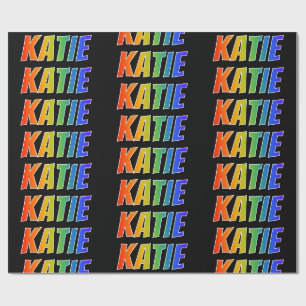 Regenbogen Vorname "KATIE"; Spaß & Bunt Geschenkpapier