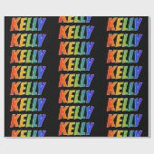 Regenbogen- Vorname "KELLY"; Spaß u. buntes Geschenkpapier (Flach)