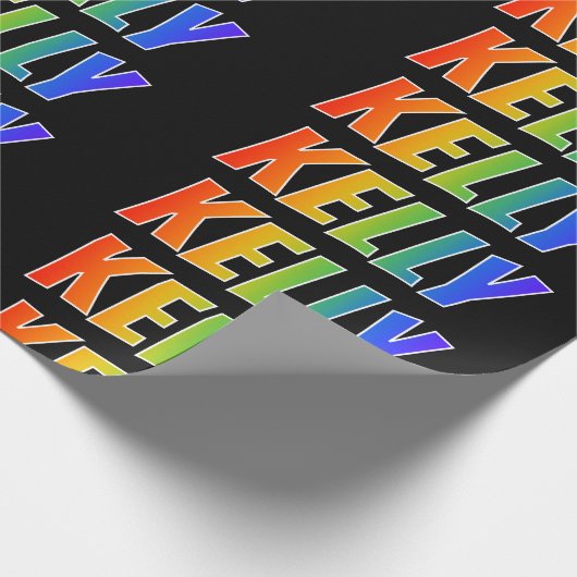 Regenbogen- Vorname "KELLY"; Spaß u. buntes Geschenkpapier (Ecke)