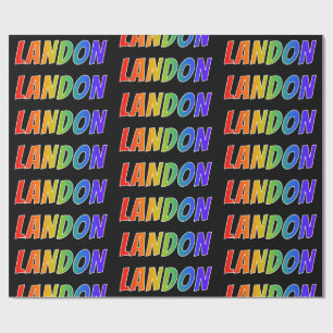 Regenbogen Vorname "LANDON"; Spaß & Bunt Geschenkpapier