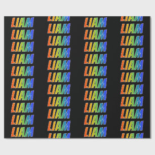 Regenbogen Vorname "LIAM"; Spaß & Bunt Geschenkpapier