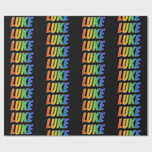 Regenbogen- Vorname "LUKE"; Spaß u. buntes Geschenkpapier