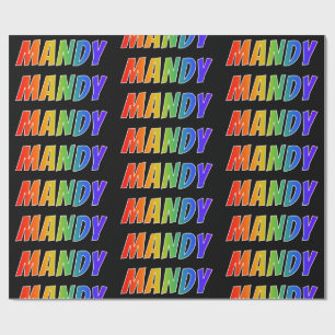Regenbogen- Vorname "MANDY"; Spaß u. buntes Geschenkpapier