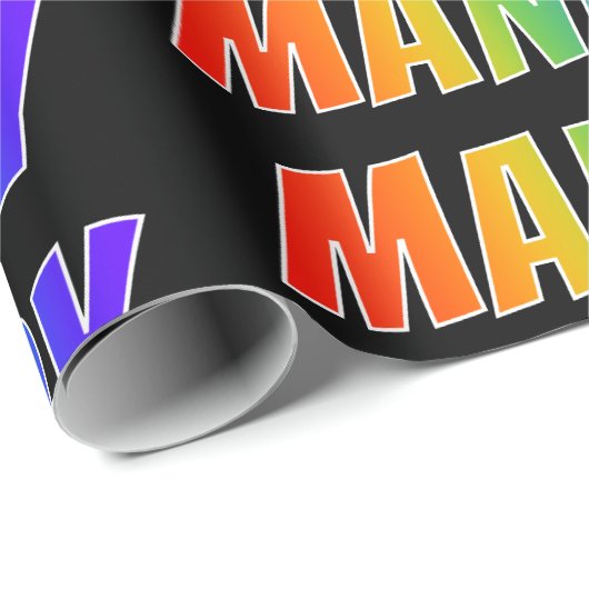Regenbogen- Vorname "MANDY"; Spaß u. buntes Geschenkpapier (Rolleneckpunkt)