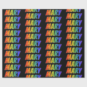 Regenbogen Vorname "MARY"; Spaß & Bunt Geschenkpapier