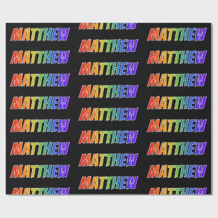 Regenbogen Vorname "MATTHEW"; Spaß & Bunt Geschenkpapier