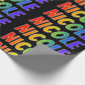 Regenbogen- Vorname "NICOLE"; Spaß u. buntes Geschenkpapier (Ecke)