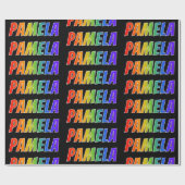 Regenbogen- Vorname "PAMELA"; Spaß u. buntes Geschenkpapier (Flach)