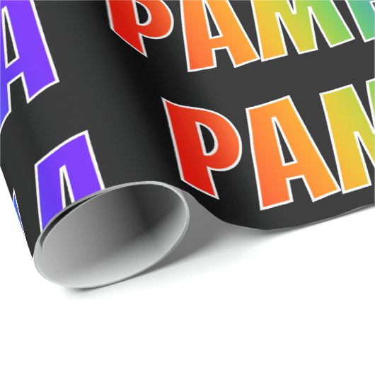 Regenbogen- Vorname "PAMELA"; Spaß u. buntes Geschenkpapier (Rolleneckpunkt)
