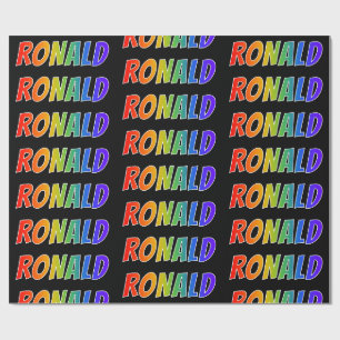 Regenbogen Vorname "RONALD"; Spaß und Farbe Geschenkpapier