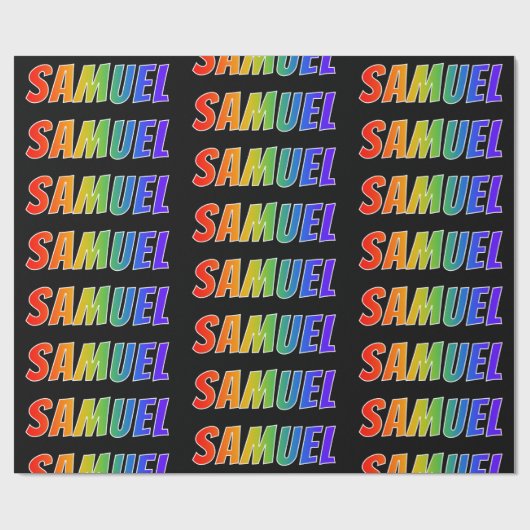 Regenbogen- Vorname "SAMUEL"; Spaß u. buntes Geschenkpapier (Flach)