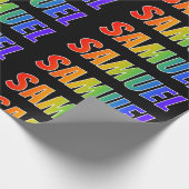 Regenbogen- Vorname "SAMUEL"; Spaß u. buntes Geschenkpapier (Ecke)