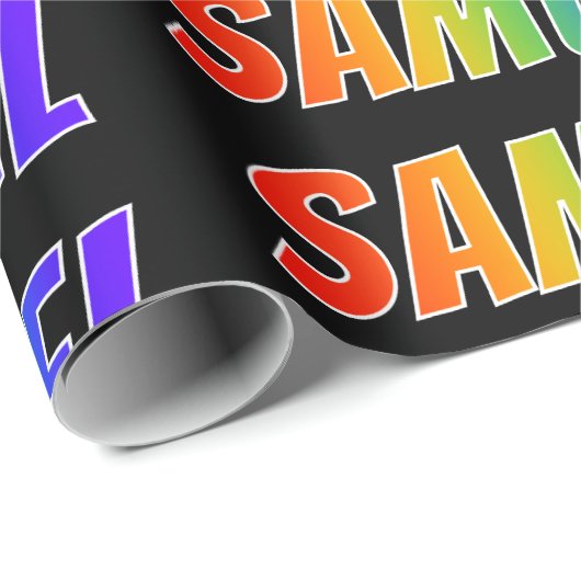 Regenbogen- Vorname "SAMUEL"; Spaß u. buntes Geschenkpapier (Rolleneckpunkt)