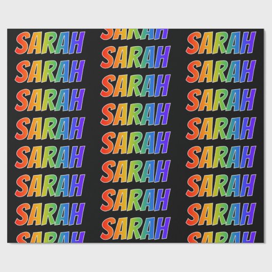 Regenbogen- Vorname "SARAH"; Spaß u. buntes Geschenkpapier (Flach)