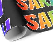 Regenbogen- Vorname "SARAH"; Spaß u. buntes Geschenkpapier (Rolleneckpunkt)