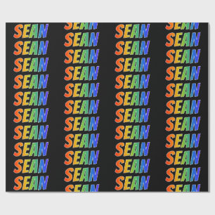Regenbogen Vorname "SEAN"; Spaß und Farbe Geschenkpapier