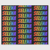 Regenbogen- Vorname "SELENA"; Spaß u. buntes Geschenkpapier (Flach)