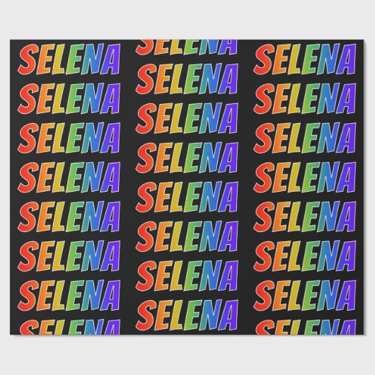 Regenbogen- Vorname "SELENA"; Spaß u. buntes Geschenkpapier (Flach)